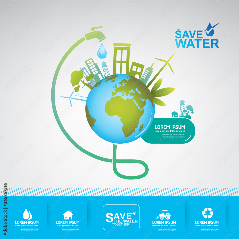 Save Water Vector Concept Water is Life