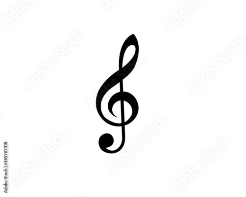 treble clef on white background