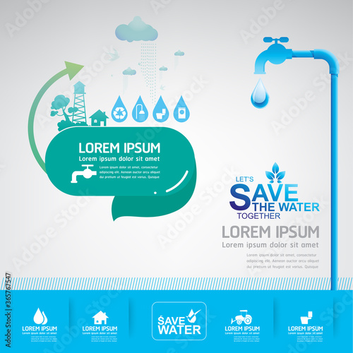 Save Water Vector Concept Water is Life