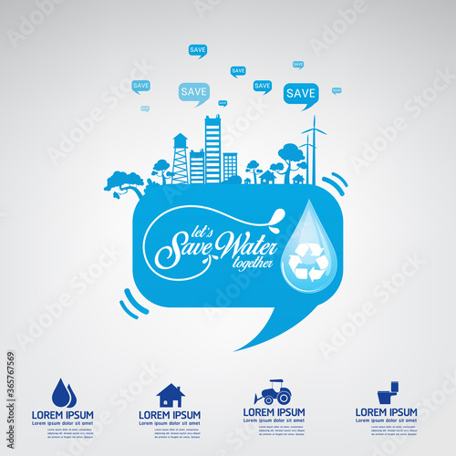 Save Water Vector Concept Water is Life