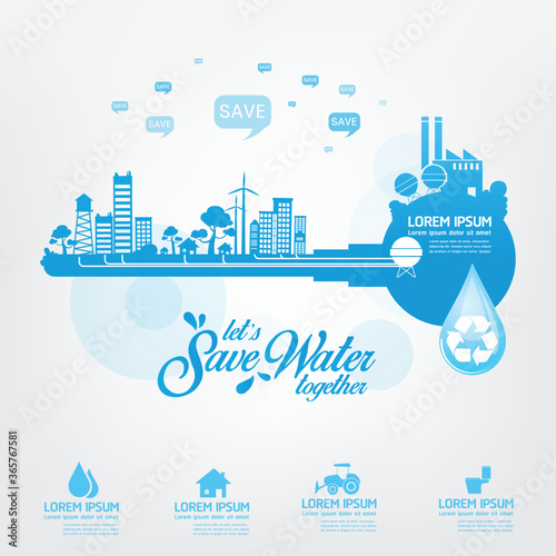 Save Water Vector Concept Water is Life