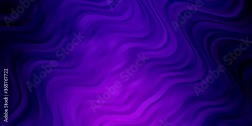 Light Purple vector layout with circular arc. Abstract illustration with gradient bows. Template for cellphones.