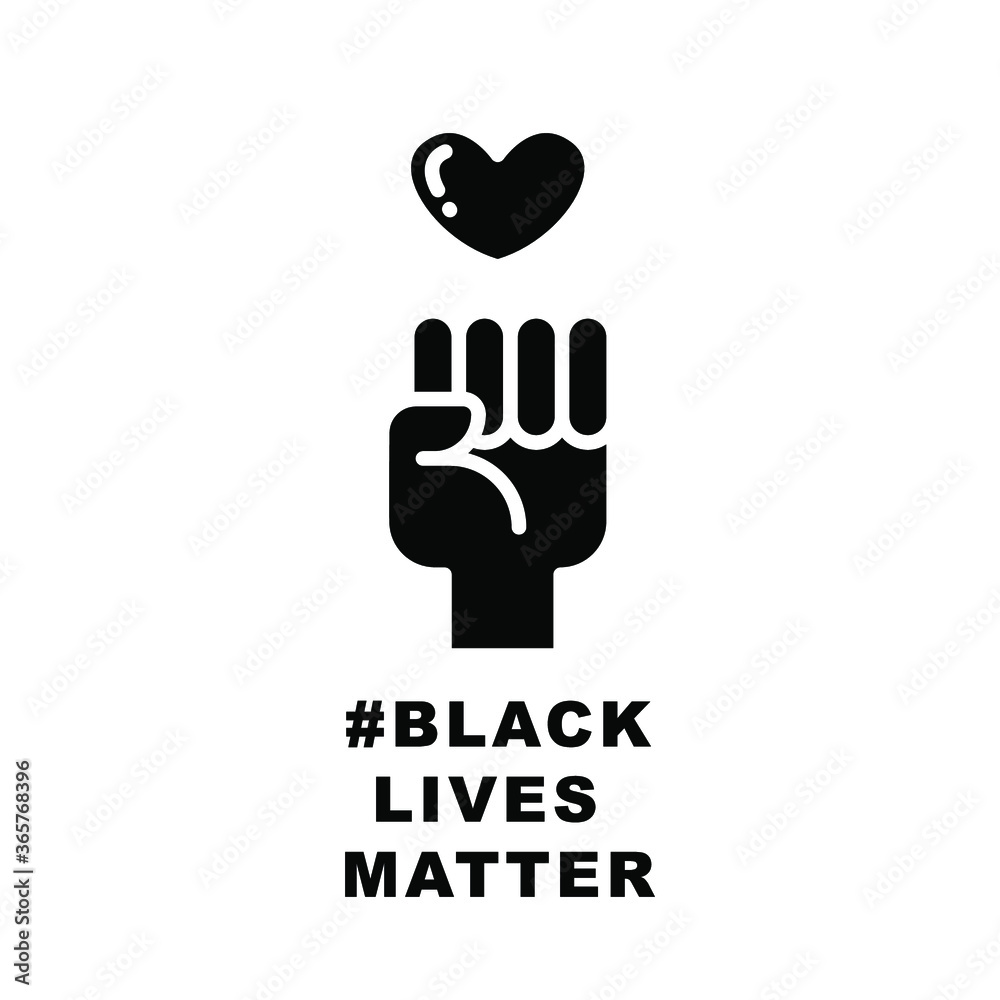 Hand symbol for black lives matter protest in USA to stop violence for black people in U.S. America. Fight for human right. solid pictogram stroke Vector illustration Design on white background EPS10 Hand symbol for black lives matter protest in USA to stop violence for black people in U.S. America. Fight for human right. solid pictogram stroke Vector illustration Design on white background EPS10