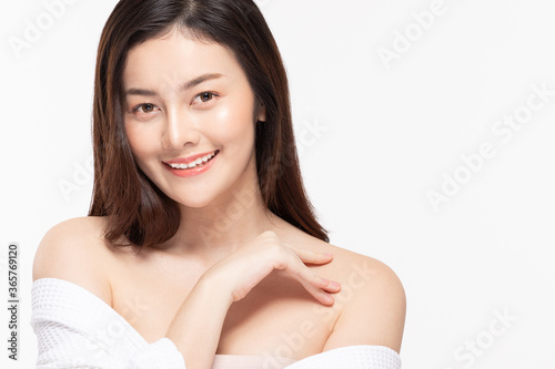 Beauty asian women portrait face with skin care healthy and skin.