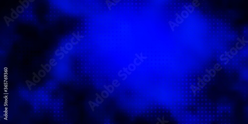 Dark BLUE vector texture with disks. Illustration with set of shining colorful abstract spheres. Design for your commercials.