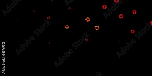 Dark orange vector backdrop with virus symbols.