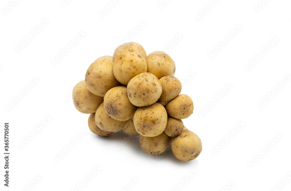 Longkong or Langsat, Thai tropical fruits in summer season on white background. (Lansium domesticum , Lansium parasiticum) Longkong or Langsat, Thai tropical fruits in summer season on white background. (Lansium domesticum , Lansium parasiticum)