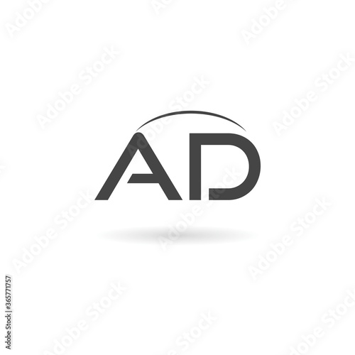 Free Download Simple AD Letter logo with shadow - GFXLoad