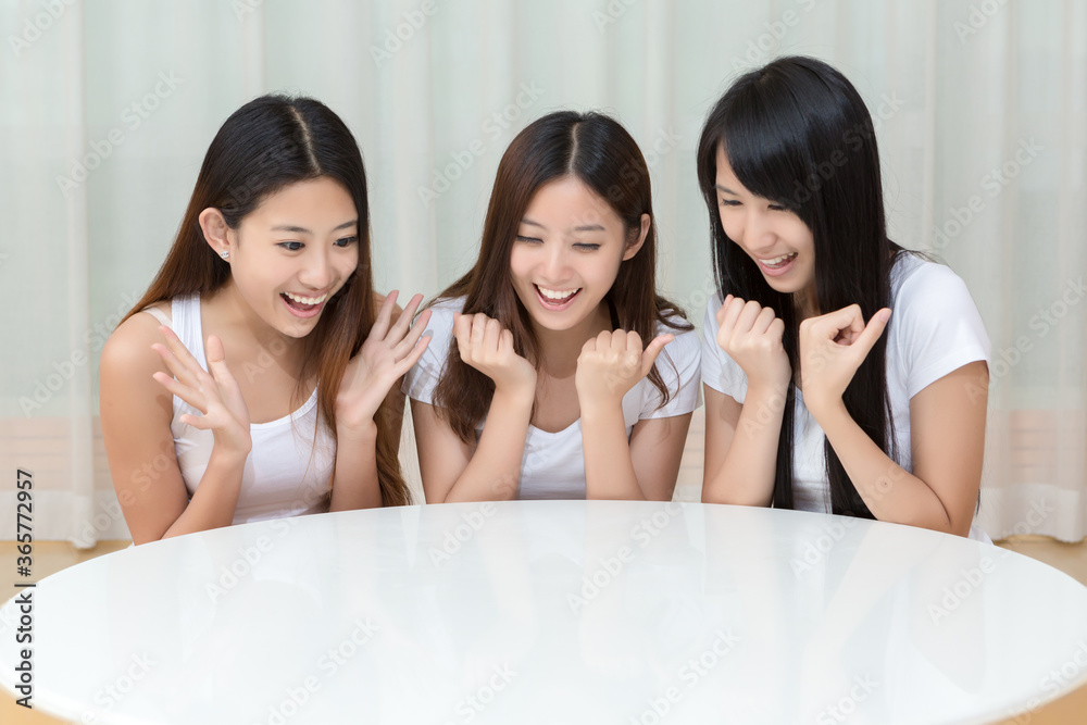 Pretty young girls have surprise secret indoors Pretty young girls have surprise secret indoors