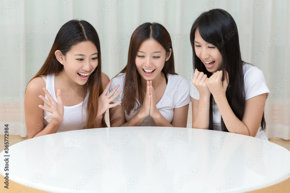 Pretty young girls have surprise secret indoors Pretty young girls have surprise secret indoors