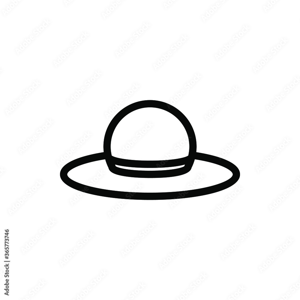 round hat icon vector illustration outline style. summer icon set. round hat icon vector illustration outline style. summer icon set.