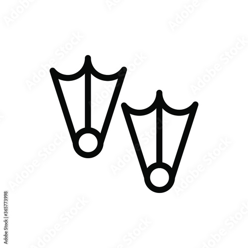 flippers icon vector illustration outline style. summer icon set.