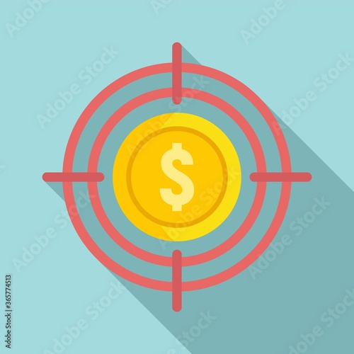 Target money remarketing icon. Flat illustration of target money remarketing vector icon for web design