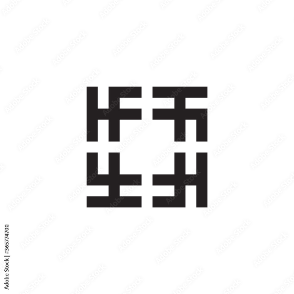 Obraz premium abstract letter hp simple geometric square infinity swirl logo vector