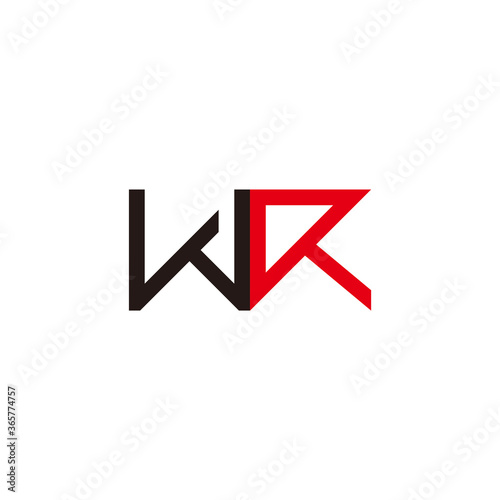 letter wr linked arrow up line geometric logo vector