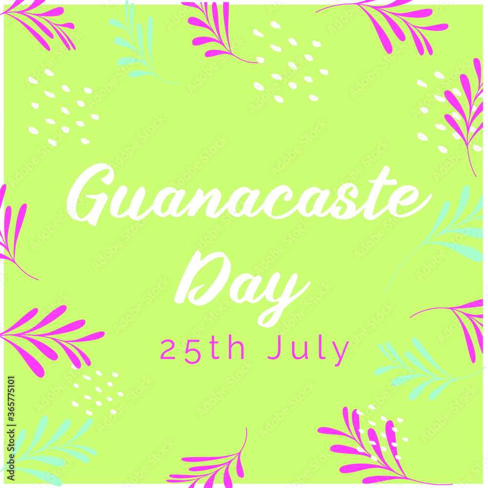 Gauanacaste day costa rica green floral poster 