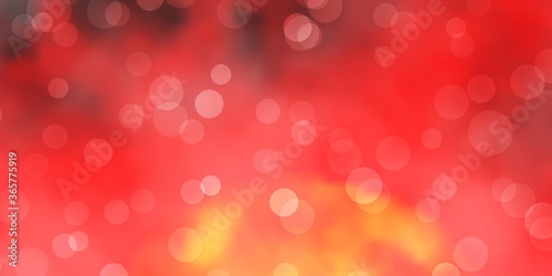 Light Orange vector texture with disks. Abstract colorful disks on simple gradient background. Design for your commercials.