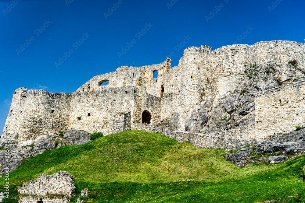 The ruins of Spis castle in Slovakia, one of the largest castles in Europe