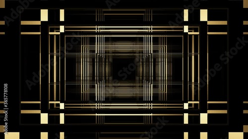 Art deco golden abstract background loop