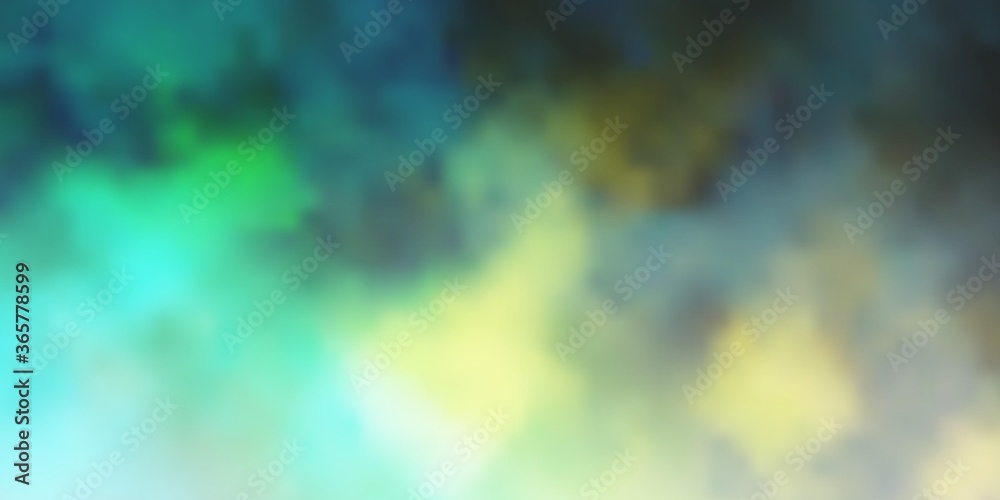 Light Blue, Green vector layout with cloudscape. Abstract colorful clouds on gradient illustration. Pattern for your commercials.