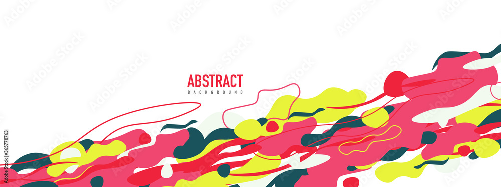 Naklejka premium Trendy liquid style shapes abstract design, dynamic vector background for placards, brochures, posters, web landing pages, covers or banners