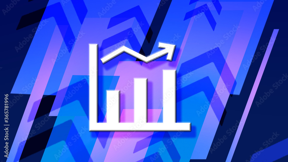 上昇するグラフと幾何学模様の背景イラスト Stock Illustration Adobe Stock