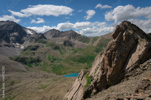 Alpine lakes in the Mukhinsky gorge of the Teberda nature reserve, Caucasus, Russia photo