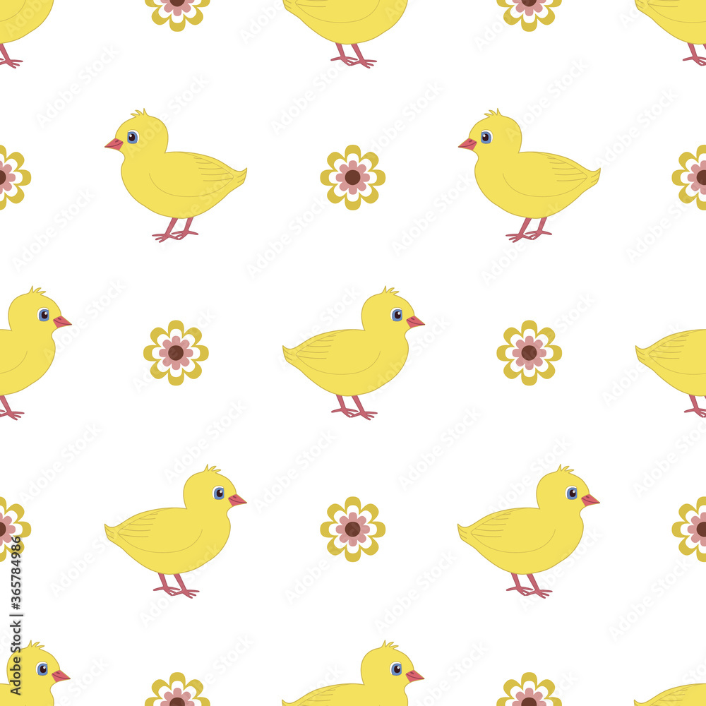 Cute chick seamless pattern vector on isolated white background. Cute chick seamless pattern vector on isolated white background.