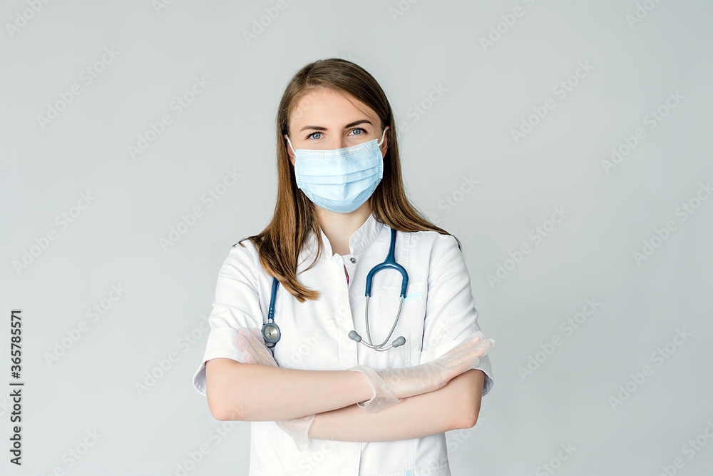 Doctor Wearing Medical Mask and Gloves Isolated Doctor Wearing Medical Mask and Gloves Isolated