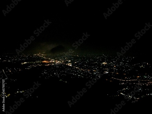 Paralayang at night, Batu, East Java, Indonesia. photo