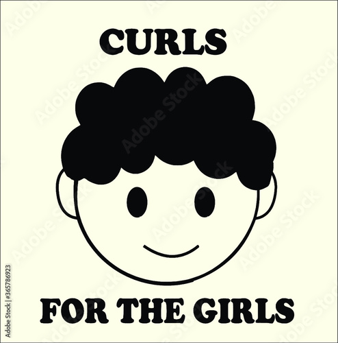 Kids Curls For The Girls Funny Curly Hair Kids Shirt new design vector illustrator 