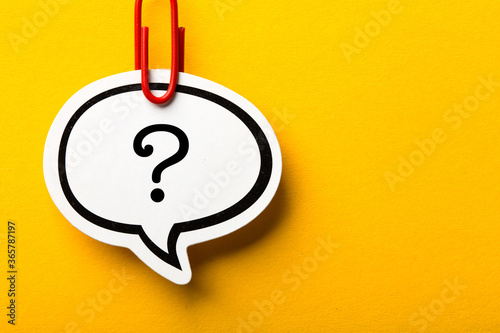 Question Mark Speech Bubble Isolated On Yellow Background