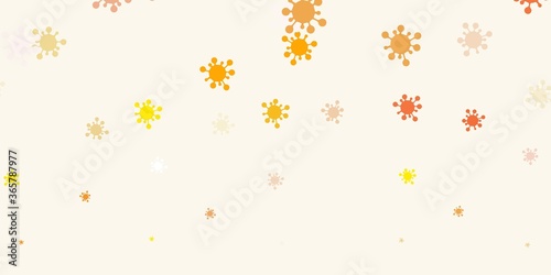 Light pink, yellow vector texture with disease symbols.