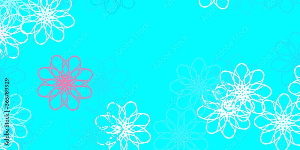 Light Blue, Red vector natural layout with flowers.