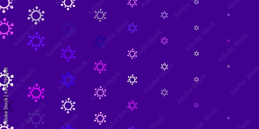 Light Purple vector template with flu signs. Light Purple vector template with flu signs.