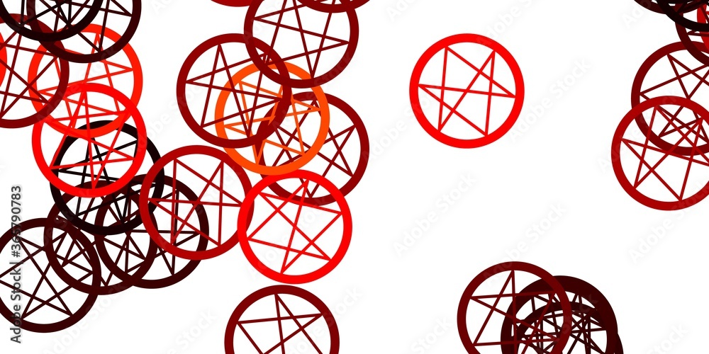 Light Red, Yellow vector pattern with magic elements. Light Red, Yellow vector pattern with magic elements.