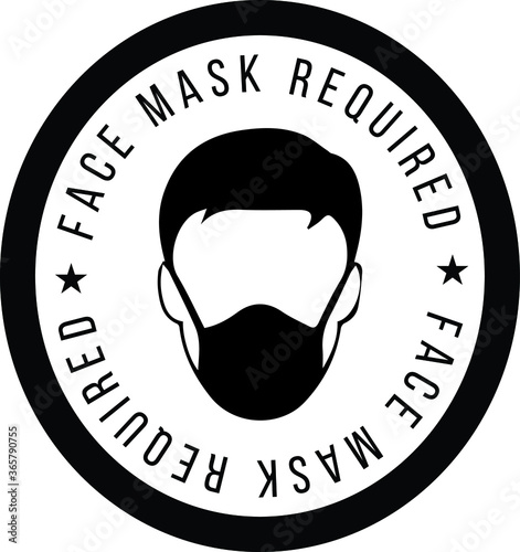Face mask required sign. Protective measures against Coronavirus disease COVID-19