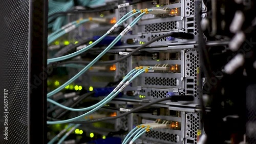 Close-Up of rack mounted server.