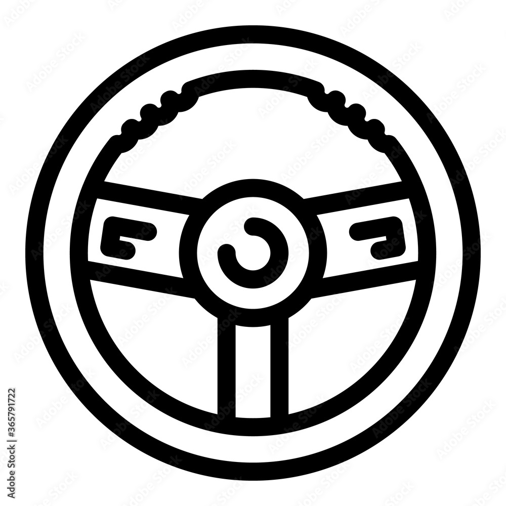Control steering wheel icon. Outline control steering wheel vector icon for web design isolated on white background
