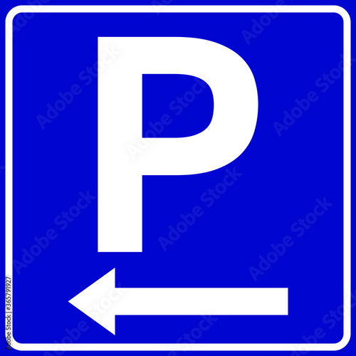 parking available in right sign on blue