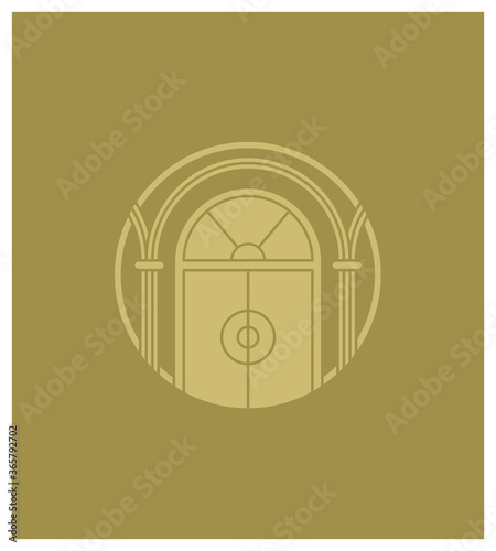 Vitrine, porte de boutique, luxe, architecture, vintage