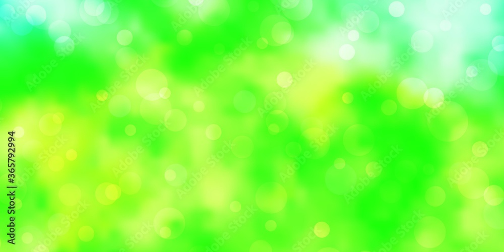 Light Green, Yellow vector texture with disks. Glitter abstract illustration with colorful drops. Pattern for booklets, leaflets. Light Green, Yellow vector texture with disks. Glitter abstract illustration with colorful drops. Pattern for booklets, leaflets.