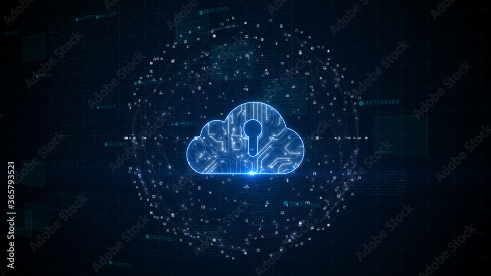 Cloud computing of cyber security, digital data network protection. High-speed connection data analysis. Technology data binary code network conveying connectivity background concept. Cloud computing of cyber security, digital data network protection. High-speed connection data analysis. Technology data binary code network conveying connectivity background concept.