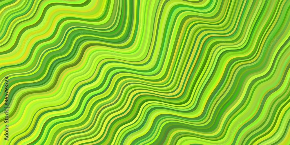 Light Green, Yellow vector template with curved lines.