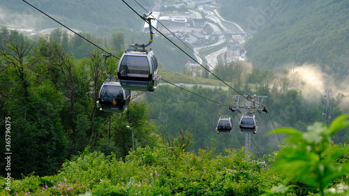 Canvastavla Aerial panoramic view of the Rosa Khutor
