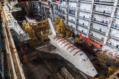 Abandoned spaceship on the territory of the cosmodrome