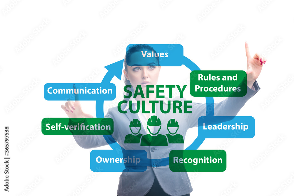 Businesswoman in safety culture concept