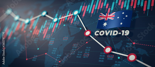 COVID-19 Coronavirus Australia Economic Impact Concept Image.