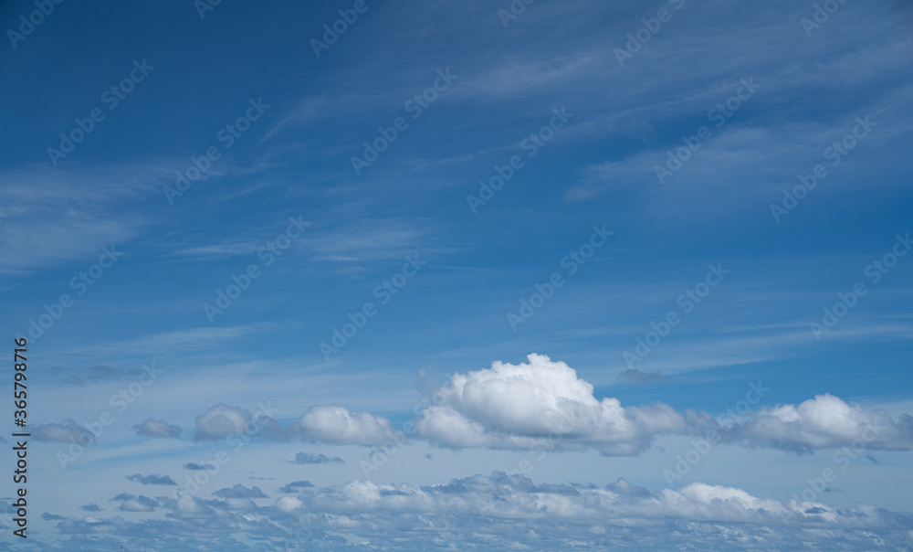 Blue Cloudy Sky in daylight /background texture/ copy space