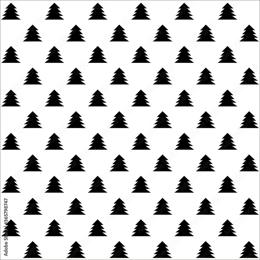 Obraz premium Black and white Christmas tree print
